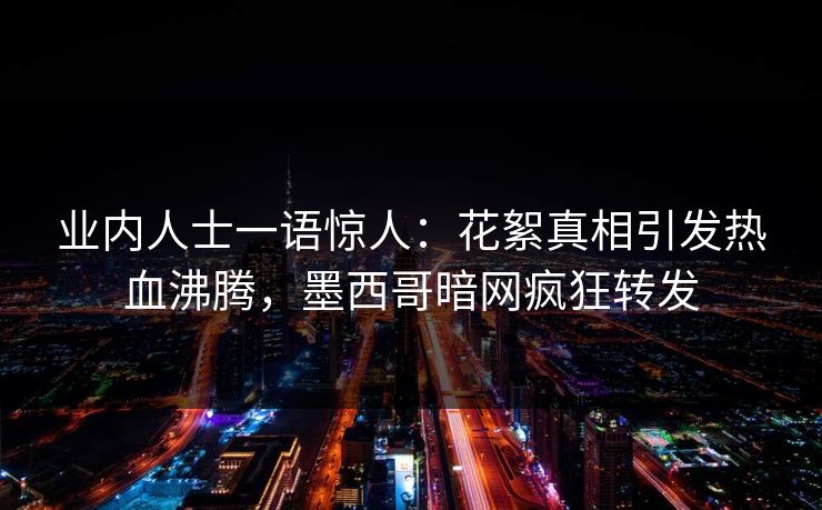 业内人士一语惊人：花絮真相引发热血沸腾，墨西哥暗网疯狂转发