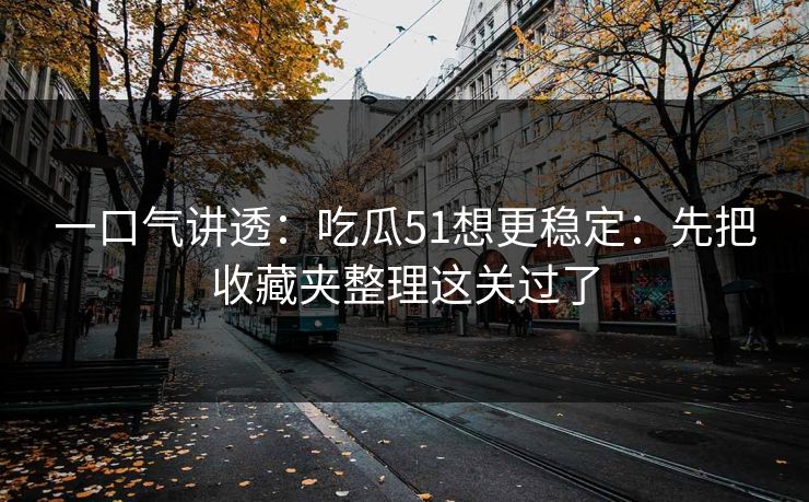 一口气讲透：吃瓜51想更稳定：先把收藏夹整理这关过了